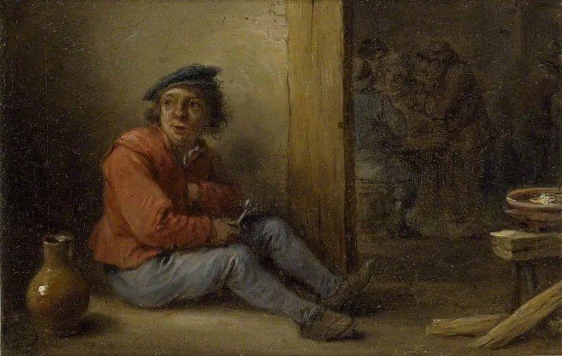 Un jeune contadino seduto in un interno - David Teniers il Giovane