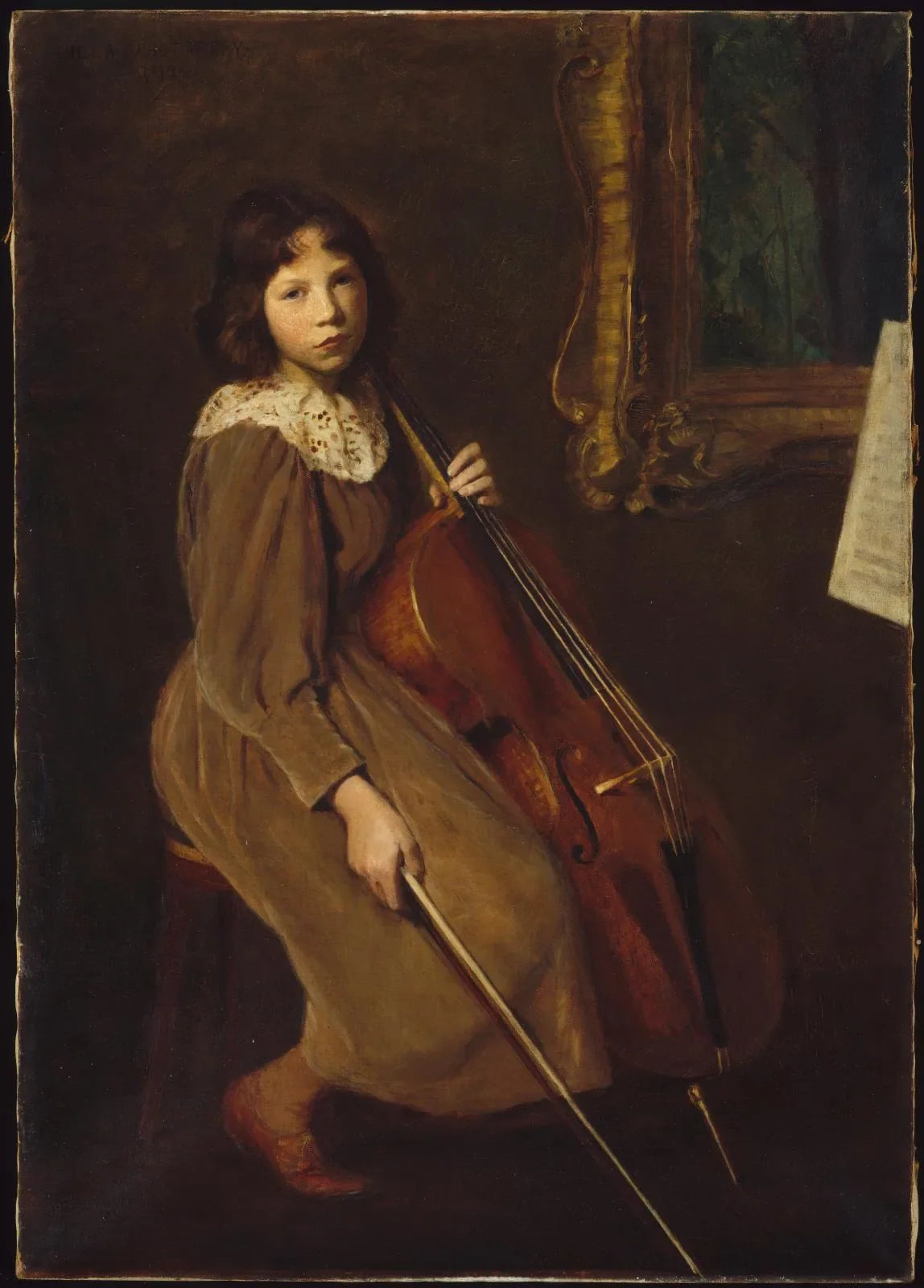 Un jeune violoncelliste - Lilla Cabot Perry image 1 reproduction artisanale de tableau