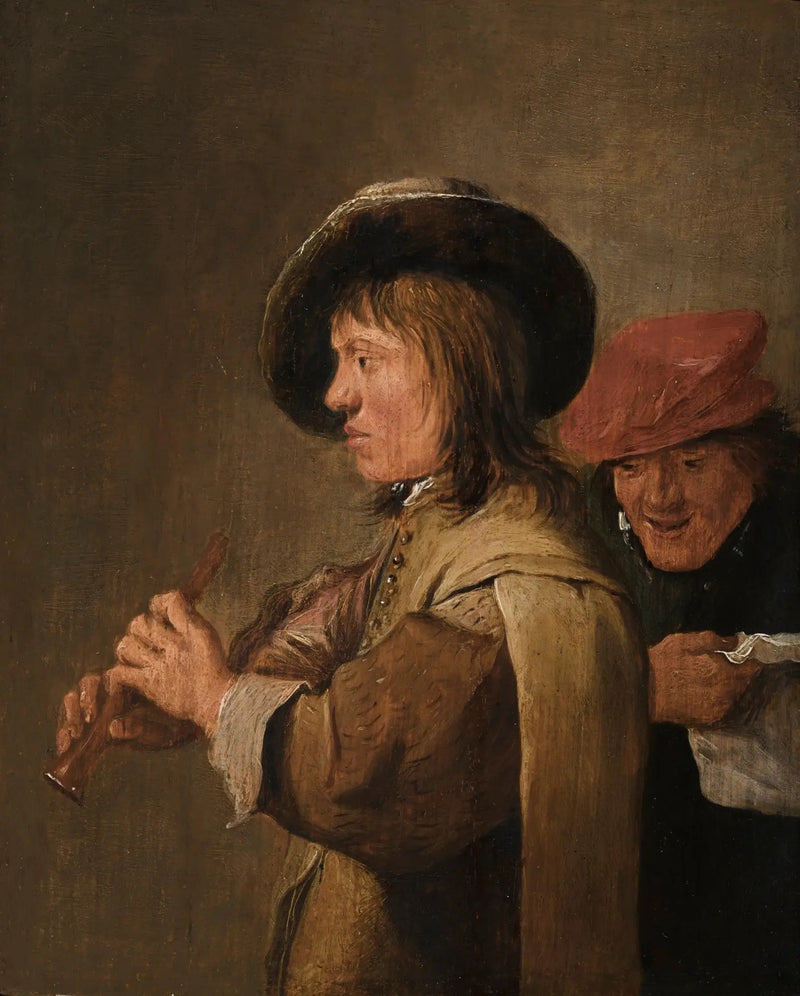 Un giocatore di flauto di profilo - David Teniers il Giovane
