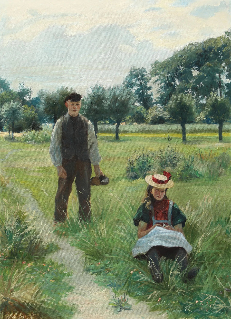 Una giornata estiva con un giovane uomo e una donna. - H. A. Brendekilde