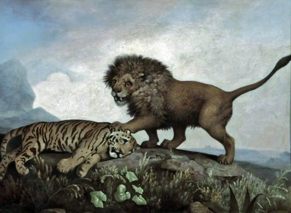 Un lion et un tigre - George Stubbs - Alpha Reproduction