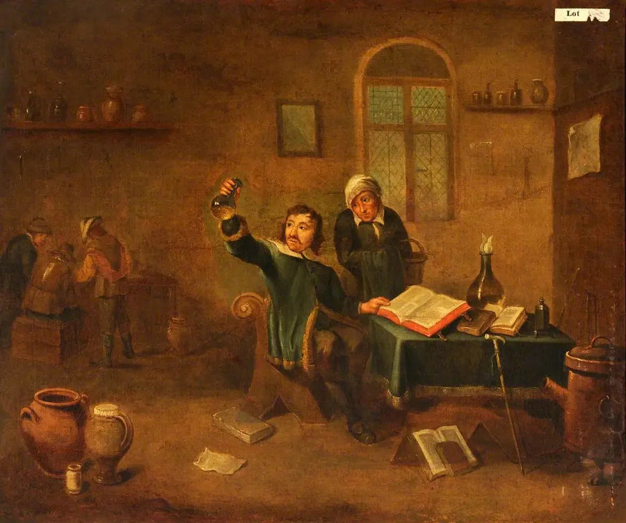 Un médecin examinant une fiala di urina - David Teniers le Jeune