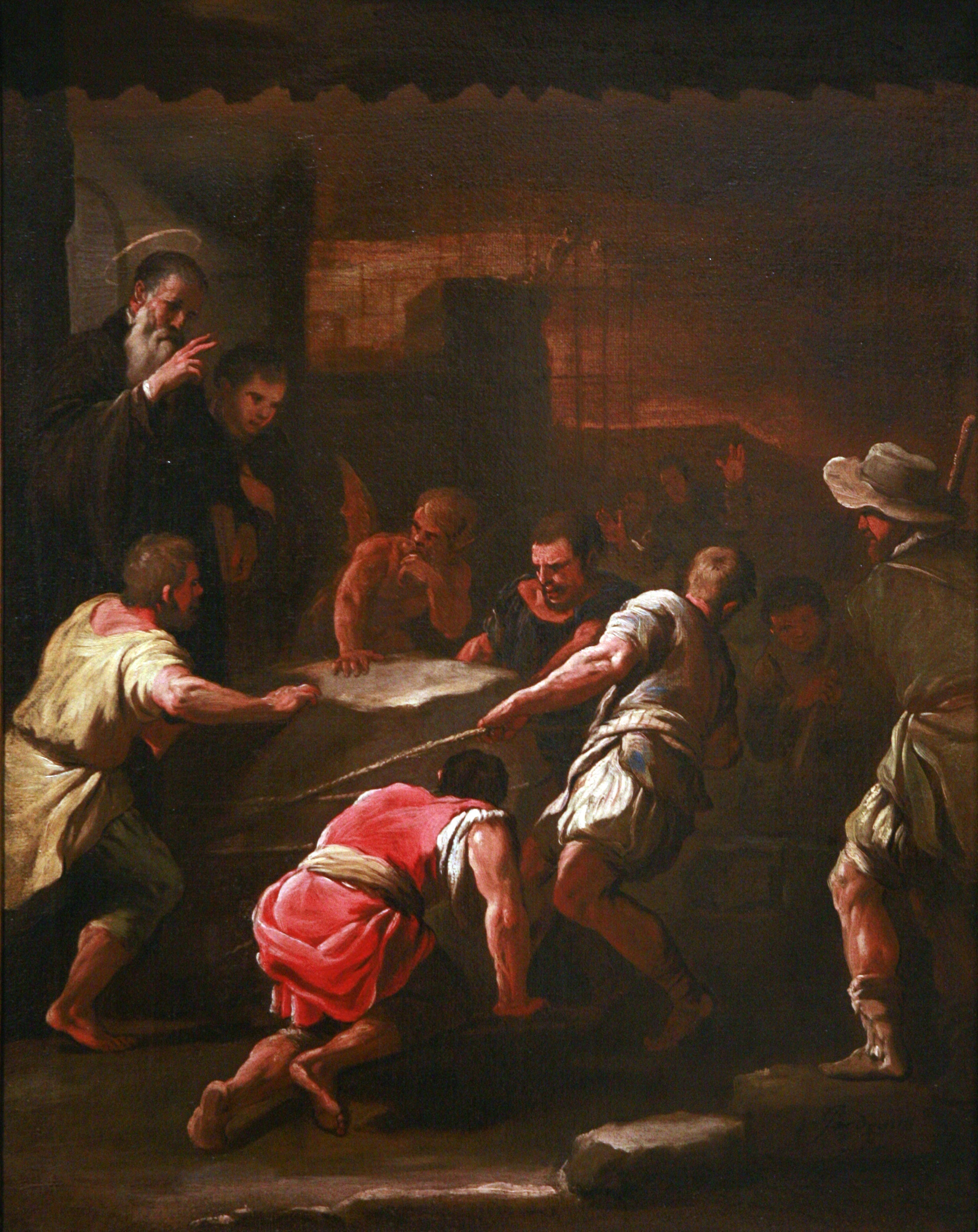Un miracle de Saint Benoît - Luca Giordano image 1 copie de tableau peinte à la main
