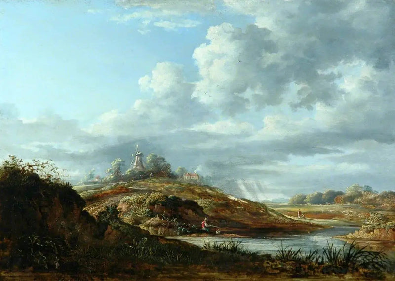 Un mulino a vento sopra un fiume - John Constable