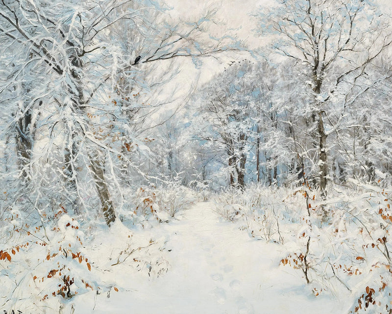 Un paesaggio di foresta invernale. - H. A. Brendekilde