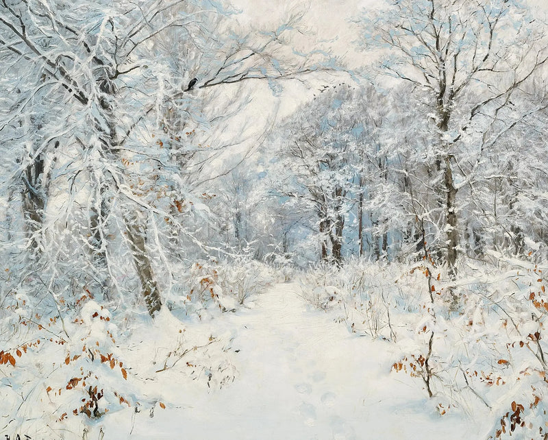 Un paesaggio di foresta invernale. - H. A. Brendekilde