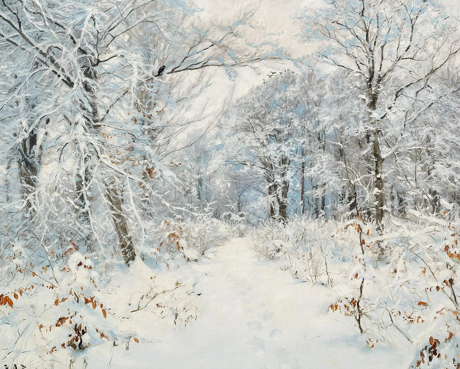 Un paesaggio di foresta invernale. - H. A. Brendekilde