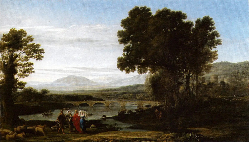 Un paesaggio fluviale con Jacob, Laban e le sue figlie - Claude Lorrain