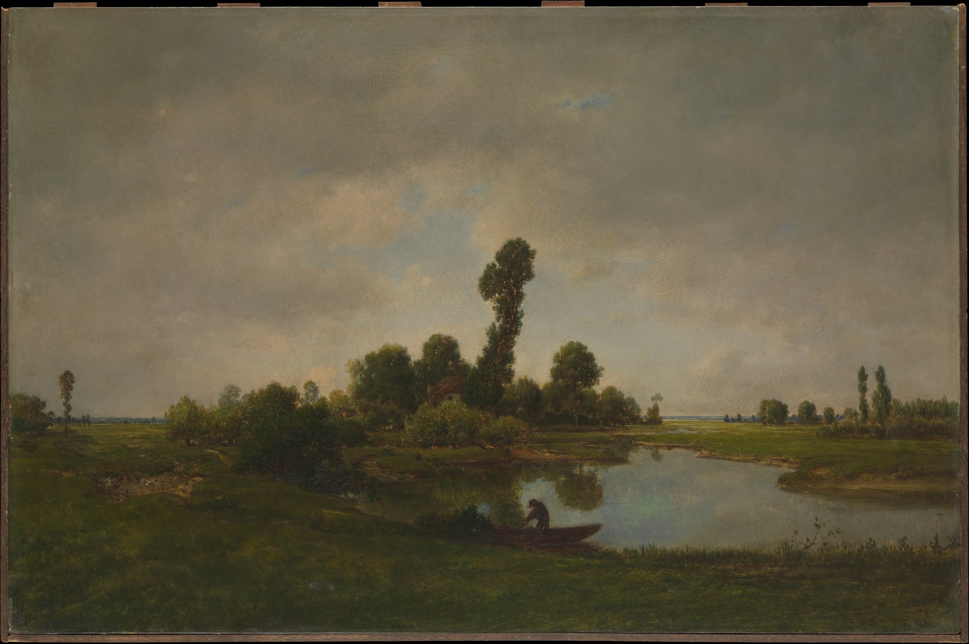 Un paysage fluvial - Théodore Rousseau image 1 copie peinte à la main à l’huile