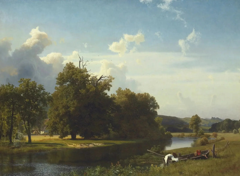 Un paesaggio fluviale, Westfalia - Albert Bierstadt