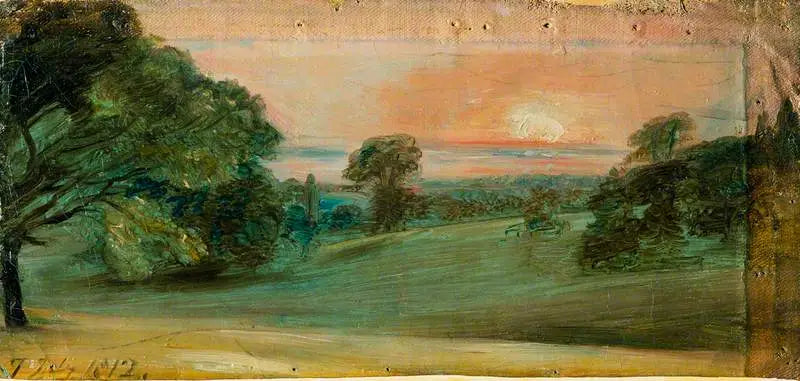 Un paysage près d'East Bergholt, le soir - John Constable image 1 reproduction artisanale de tableau