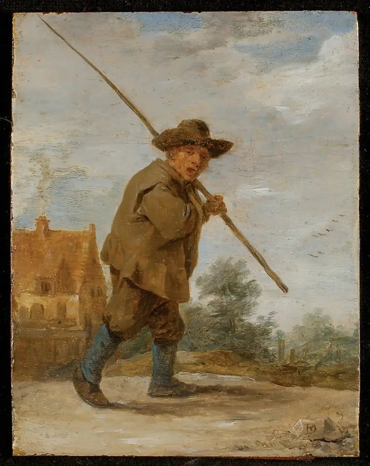 Un paysan portant une verga sulla sua spalla - David Teniers il Giovane
