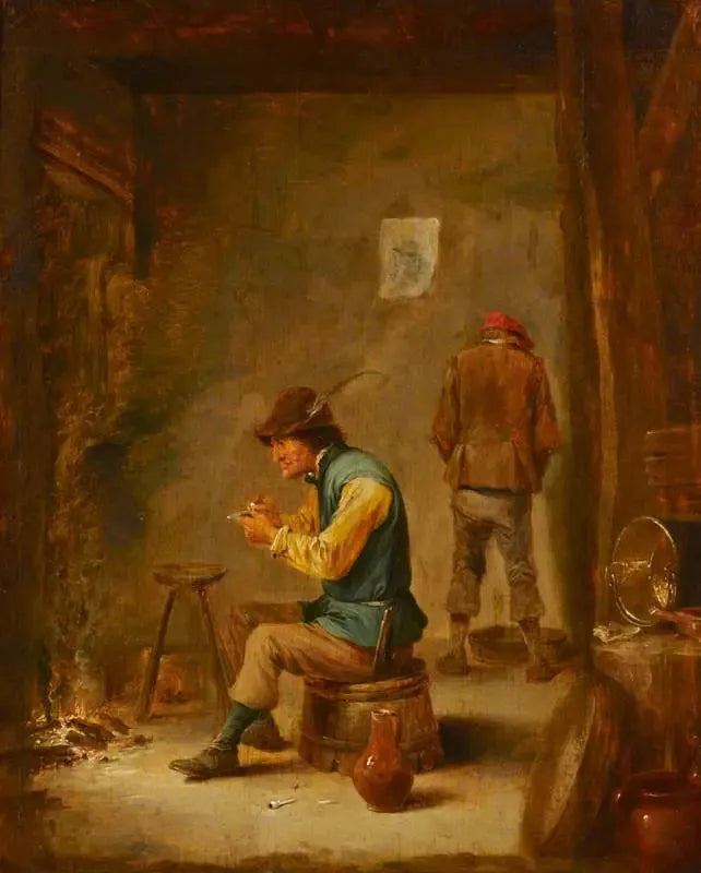 Un paysan riempiendo la sua pipa - David Teniers le Jeune