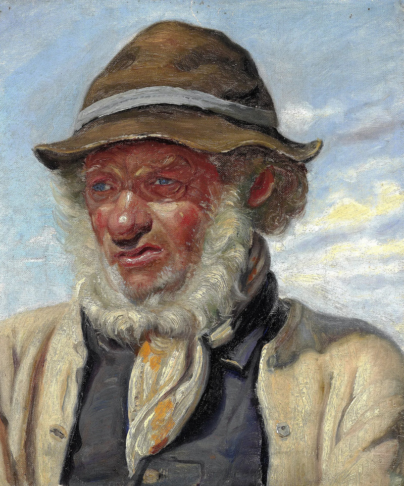 Un pescatore di Skagen con la barba folta. - Michael Peter Ancher