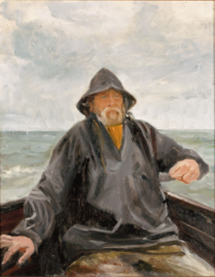Un pescatore di Skagen in mare. -Michael Peter Ancher