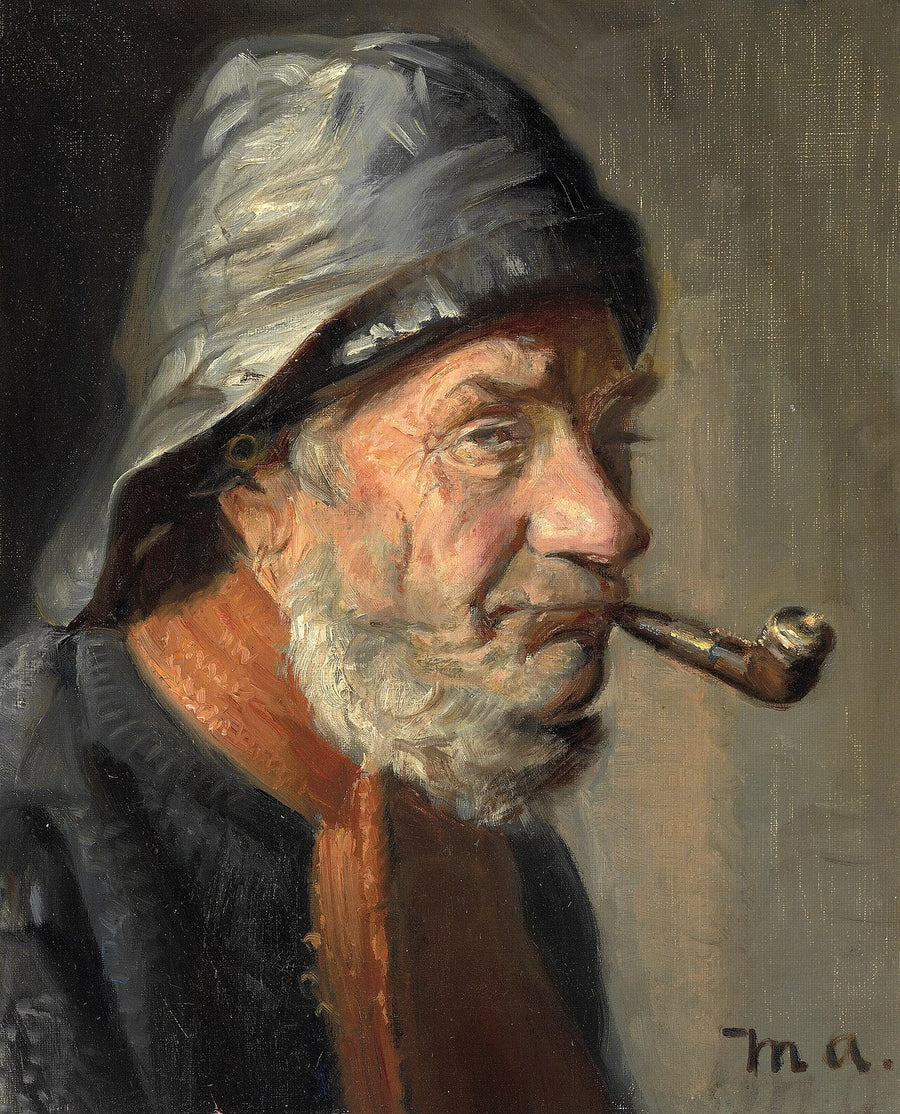 Un pescatore di Skagen che fuma la pipa. -Michael Peter Ancher