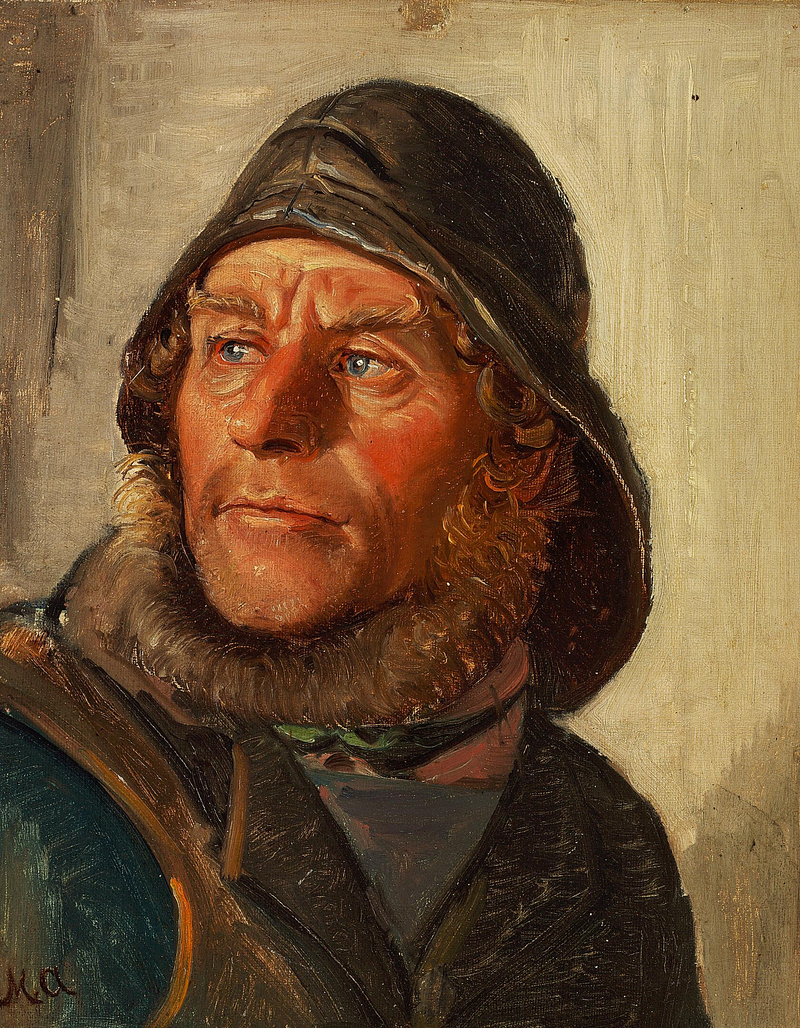 Un pescatore di Skagen che indossa una cerata. -Michael Peter Ancher