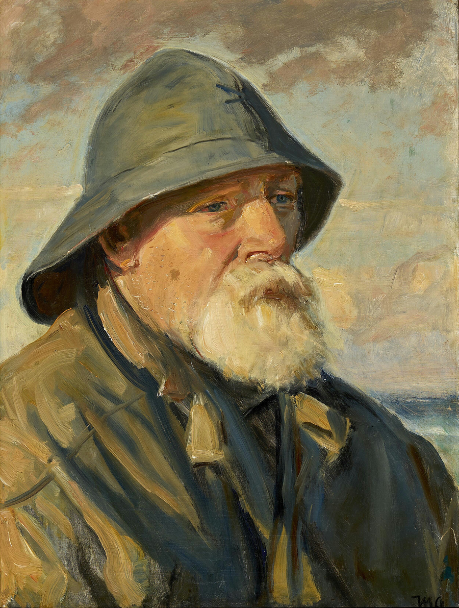 Un pescatore di Skagen che indossa una cerata. -Michael Peter Ancher