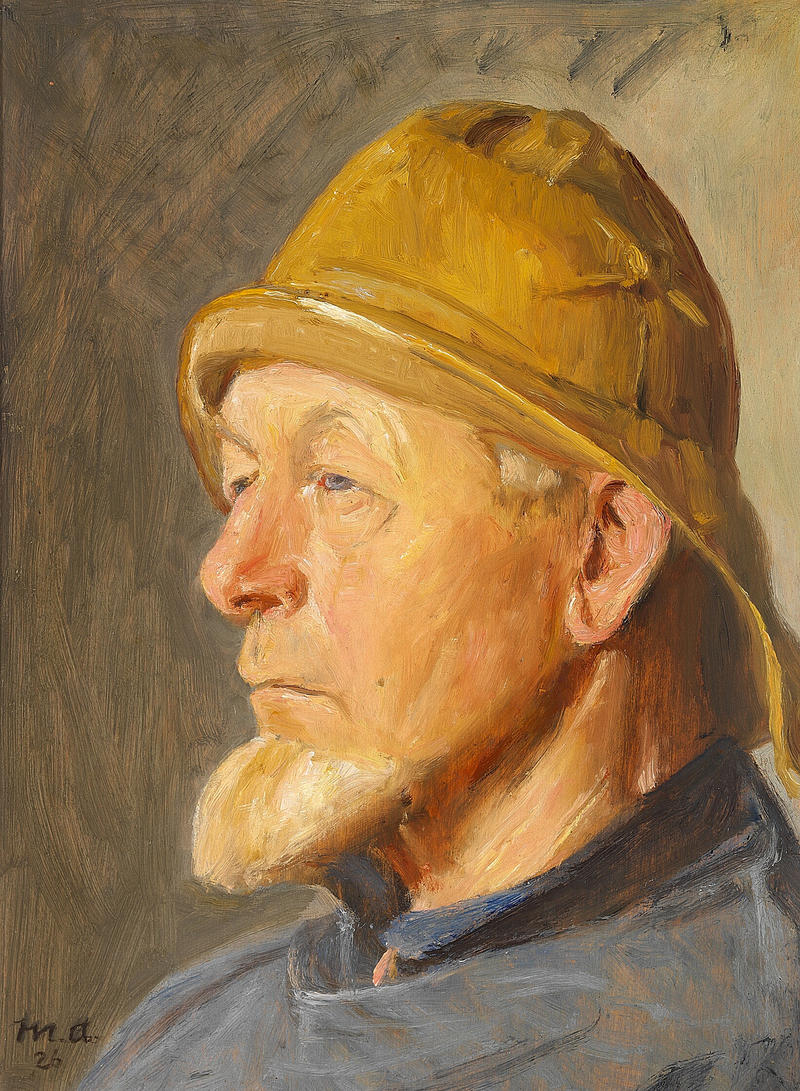 Un pescatore di Skagen che indossa una cerata. -Michael Peter Ancher