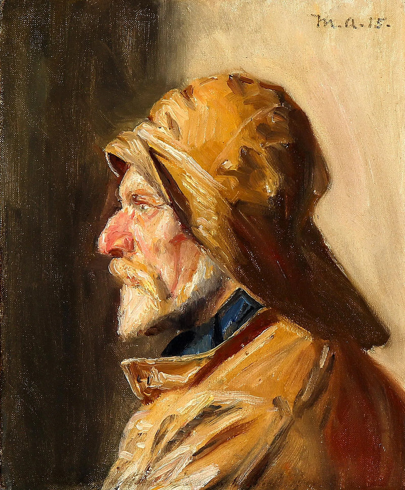 Un pescatore di Skagen di profilo. -Michael Peter Ancher