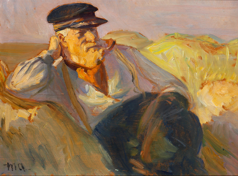 Un pescatore di Skagen riposa tra le dune. - Michael Peter Ancher