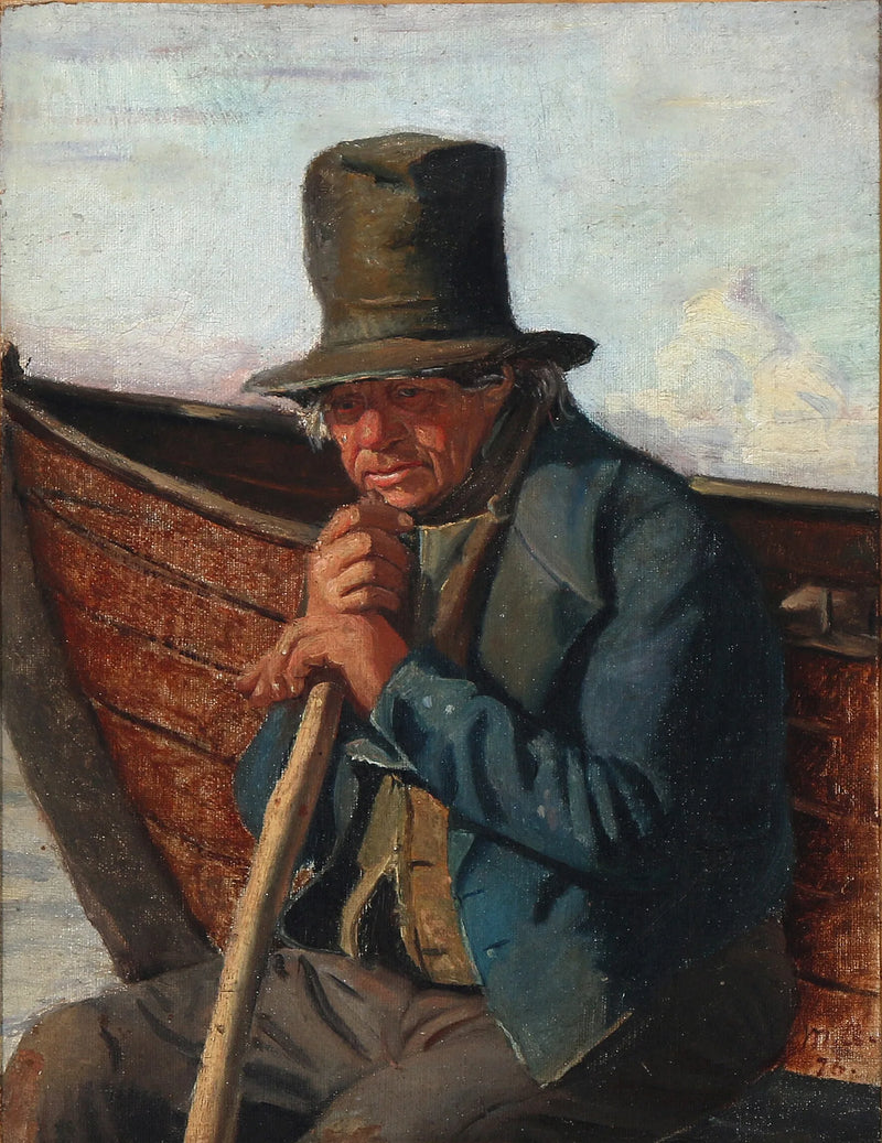Un pescatore di Skagen sulla sua barca - Michael Peter Ancher