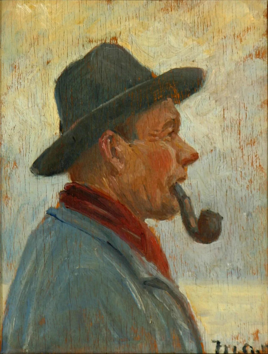 Un pescatore che fuma la pipa. (Dipinto del signor Ancher) - Michael Peter Ancher