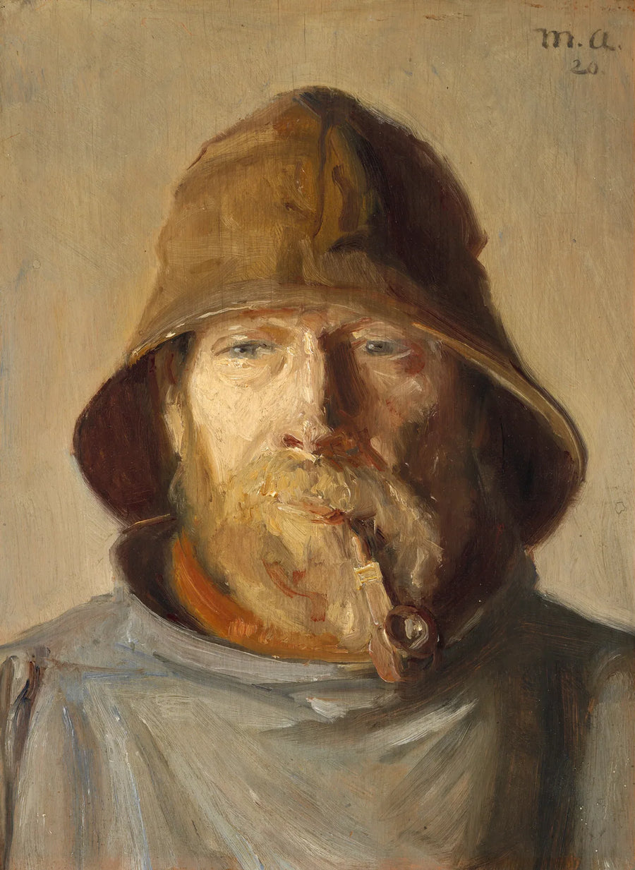Un pescatore che fuma la pipa, Skagen. -Michael Peter Ancher