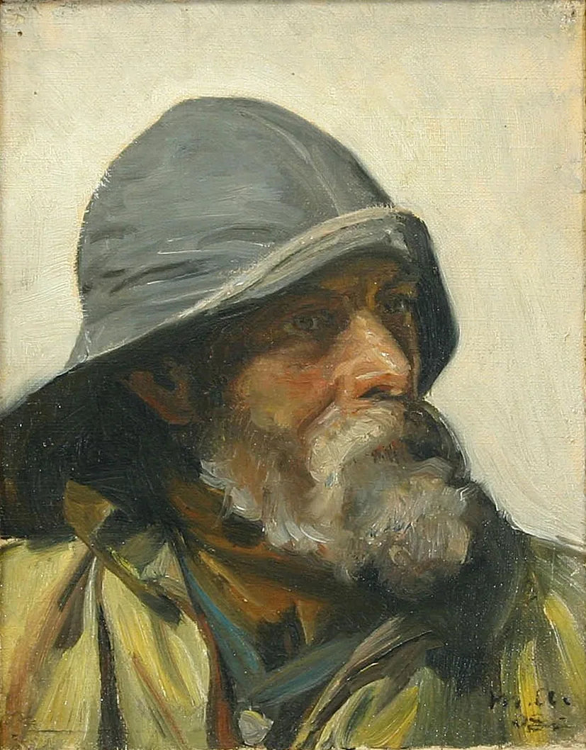 Un pescatore con la cerata (1908) - Michael Peter Ancher