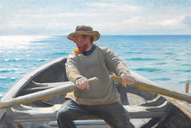 Un pescatore che rema. -Michael Peter Ancher