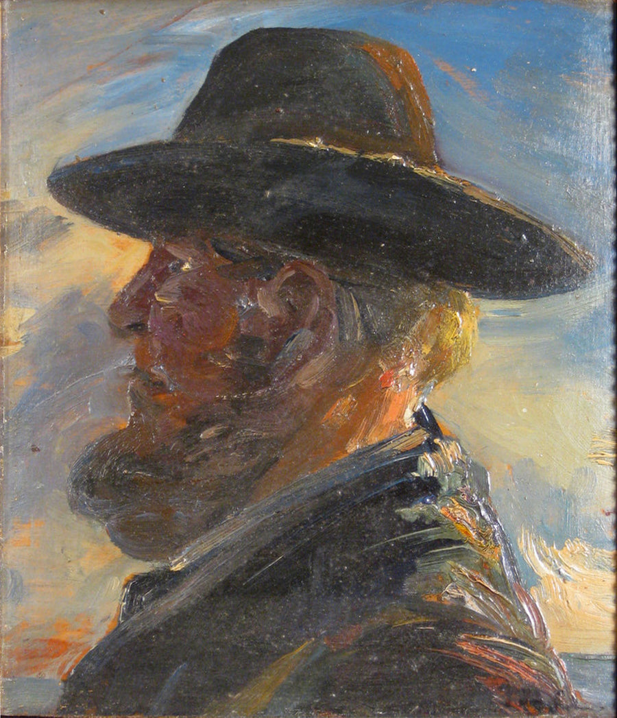 Un pescatore al tramonto. -Michael Peter Ancher
