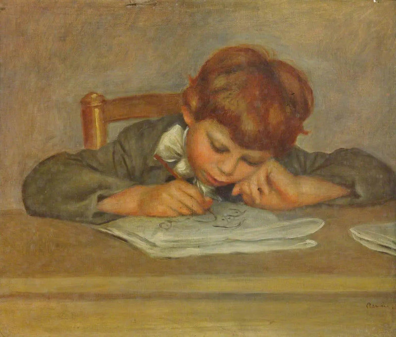 Un ragazzino che scrive - Pierre-Auguste Renoir