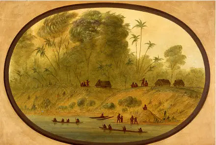 Un petit village de langue Uruguay - George Catlin - Alpha Reproduction