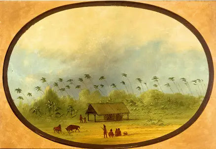 Un petit village de Tobos - George Catlin - Alpha Reproduction