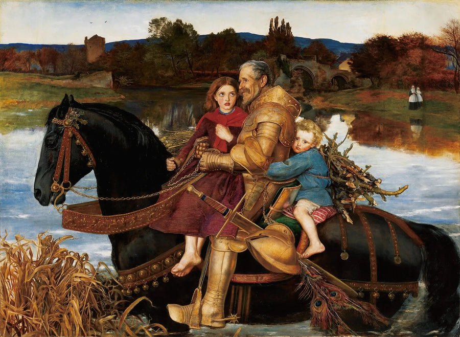 Un rêve del passato : Sir Isumbras al guado - John Everett Millais