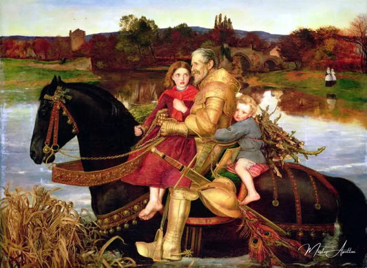 Un rêve du passé : Sir Isumbras au gué - John Everett Millais - Reproductions de tableaux et peintures haut de gamme