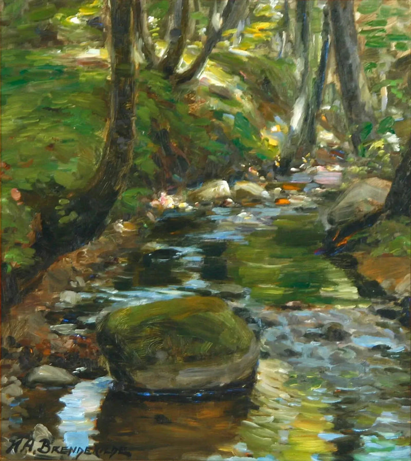 Un ruisseau dans la foresta di Herlufsholm, au Danemark. - H. A. Brendekilde