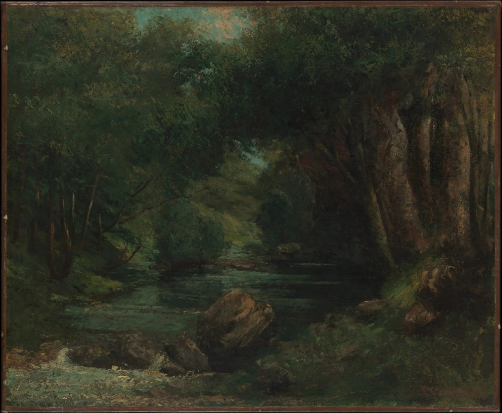 Un ruisseau dans la forêt - Gustave Courbet image 1 copie de tableau peinte à la main
