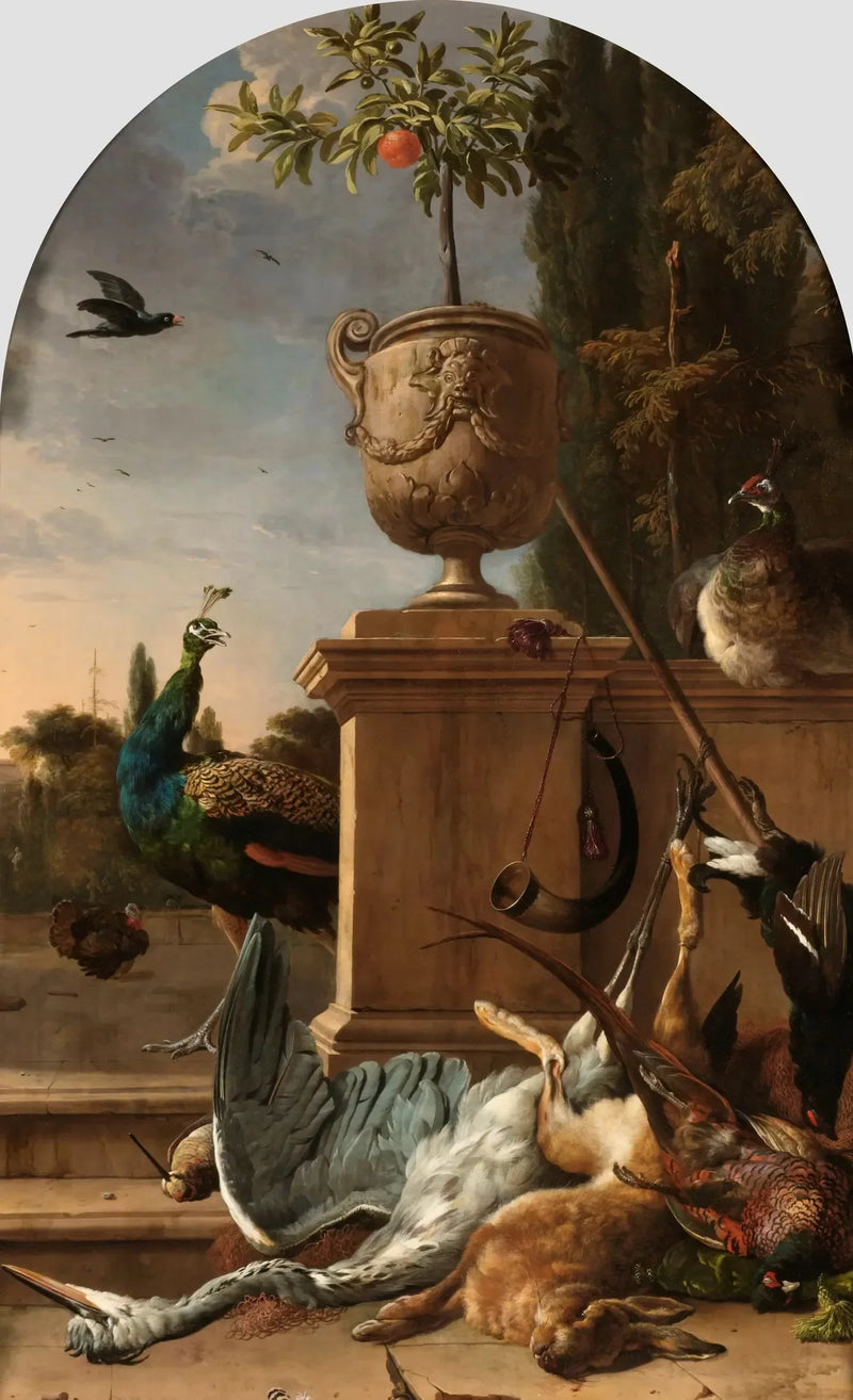 Un sac de cacciatore su una terrazza - Melchior de Hondecoeter