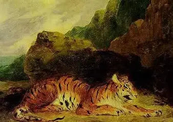 Una tigre vicino alla sua tana - Eugène Delacroix