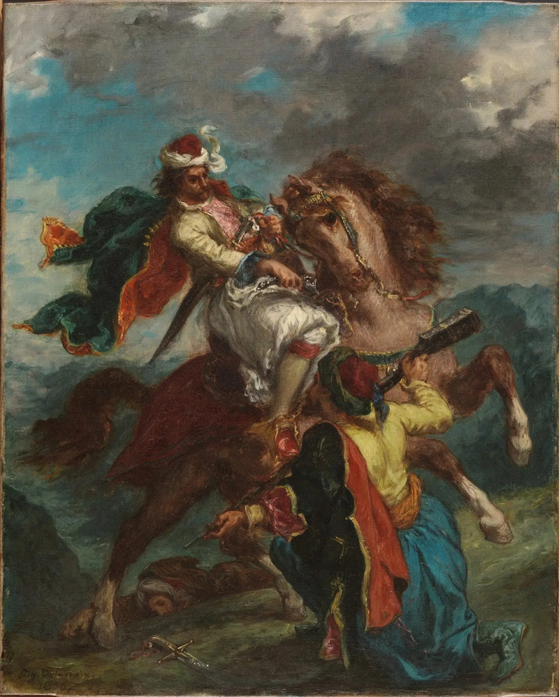 Un turco si avvicina a un cavaliere greco - Eugène Delacroix