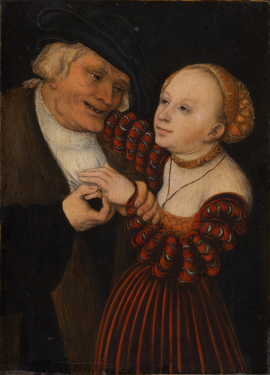 Un uomo anziano con una ragazza / Una coppia mal assortita - Lucas Cranach il Vecchio
