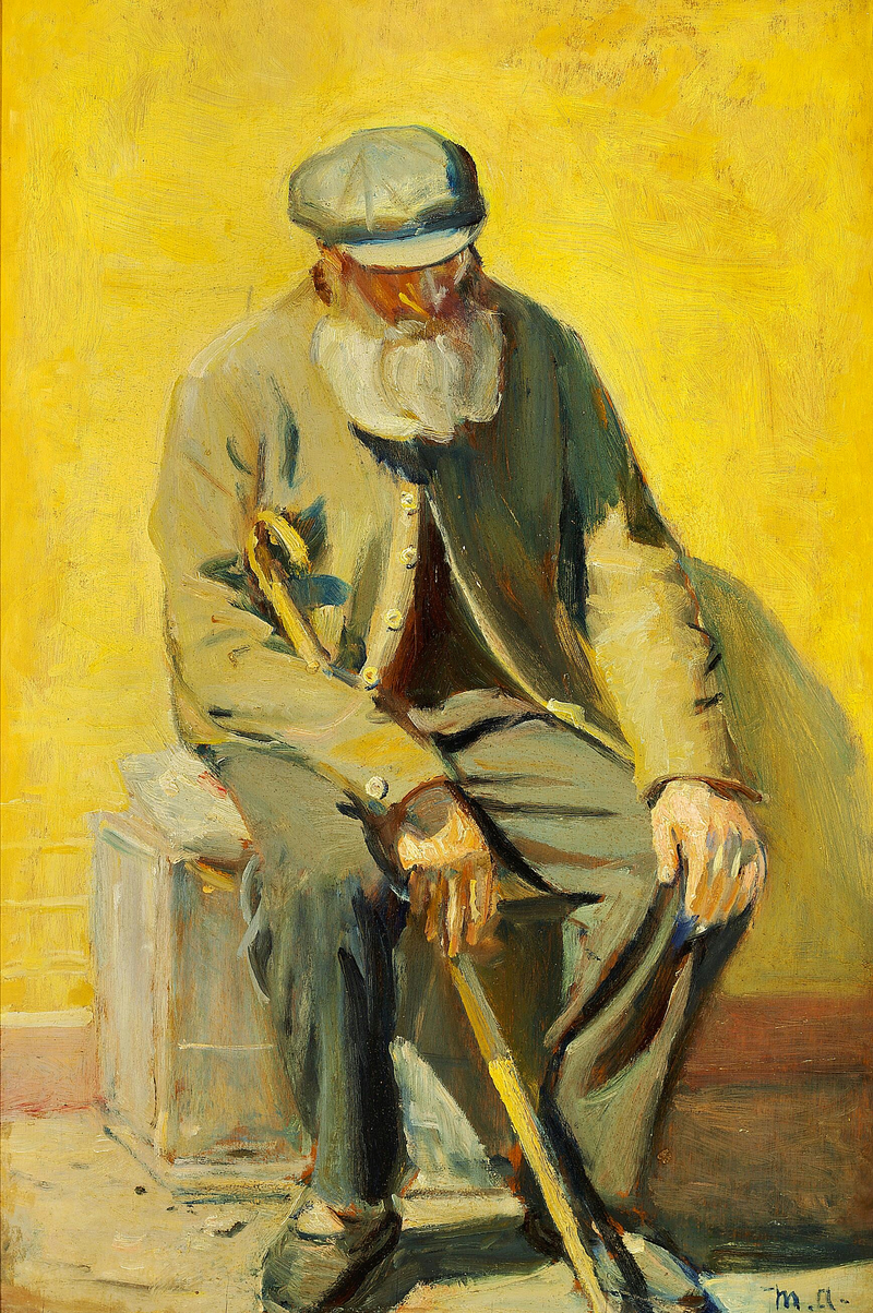 Un vecchio che riposa al sole. - Michael Peter Ancher
