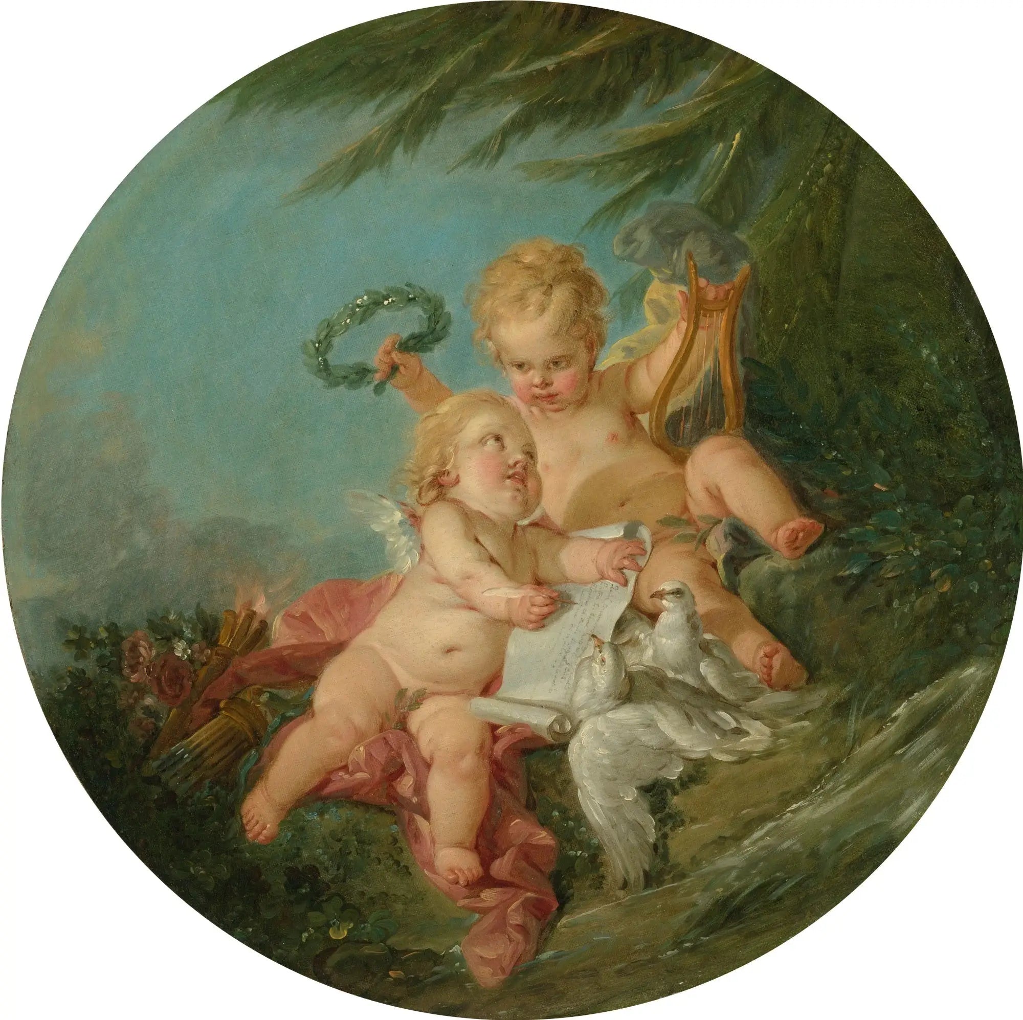 Une allégorie de la poésie - François Boucher image 1 reproduction artisanale de tableau