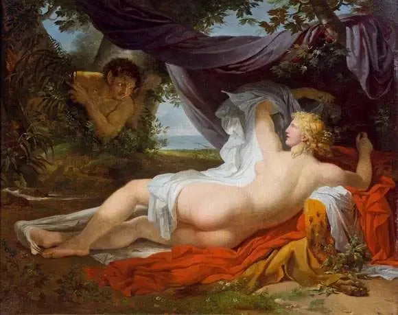 Una Bacchante svegliata da un giovane fauno - Charles Meynier