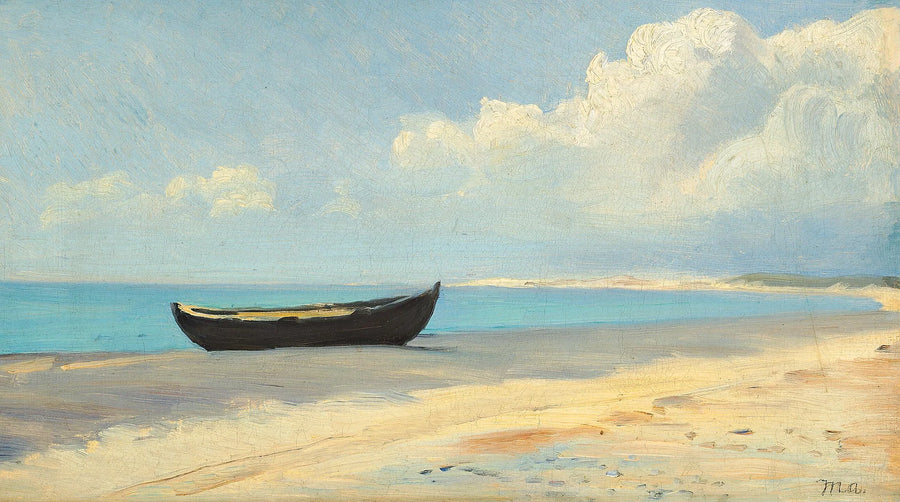 Una barca a remi sulla spiaggia, Skagen. - Michael Peter Ancher