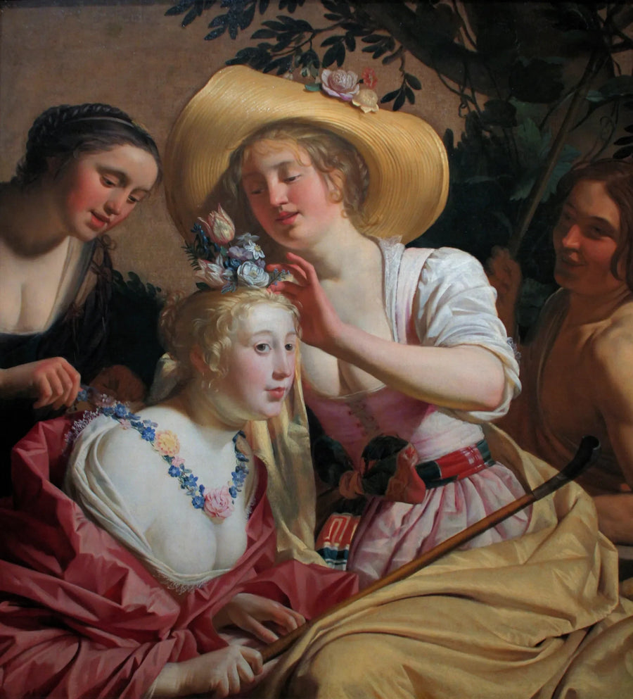 Una pastorella adornata di fiori - Gerrit van Honthorst