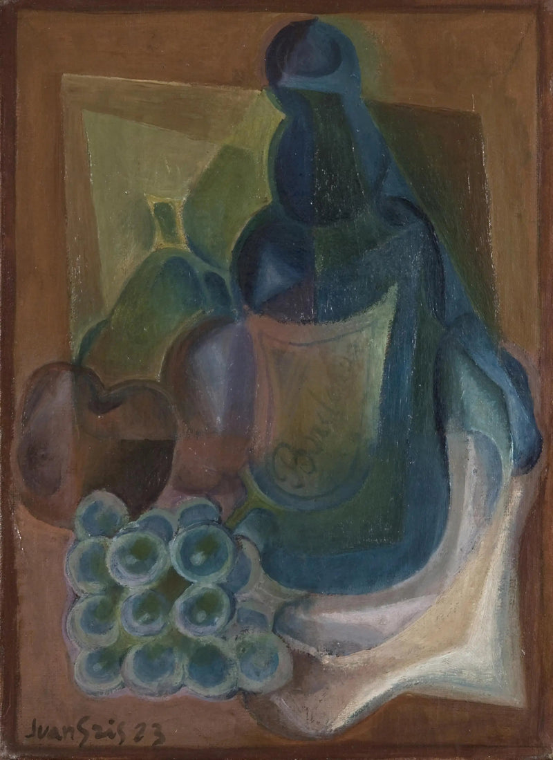 Una bottiglia e della frutta - Juan Gris