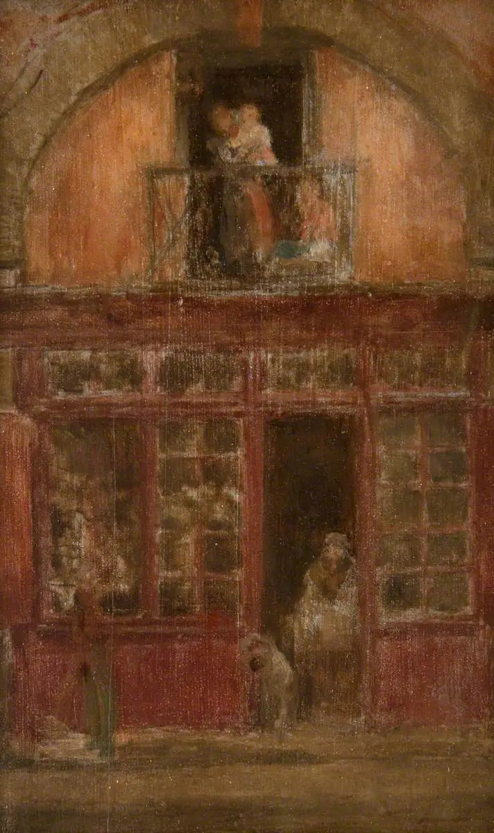 Un negozio con balcone - James Abbott McNeill Whistler