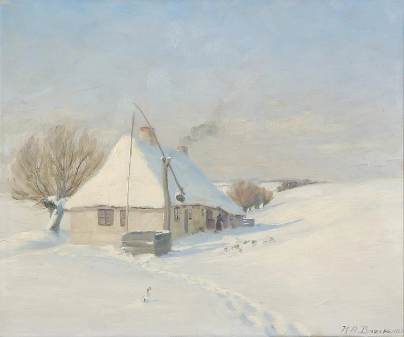 Una chiara giornata d'inverno. Hørby Mark sur Funen. - H. A. Brendekilde